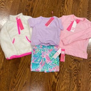 Group of girls size small (4-5) Lilly Pulitzer bike shorts and tops